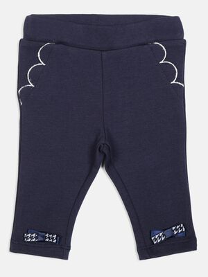 Knitted Long Trousers -Navy